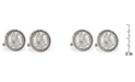 American Coin Treasures Seated Liberty Silver Dime Rope Bezel Coin Cuff Links